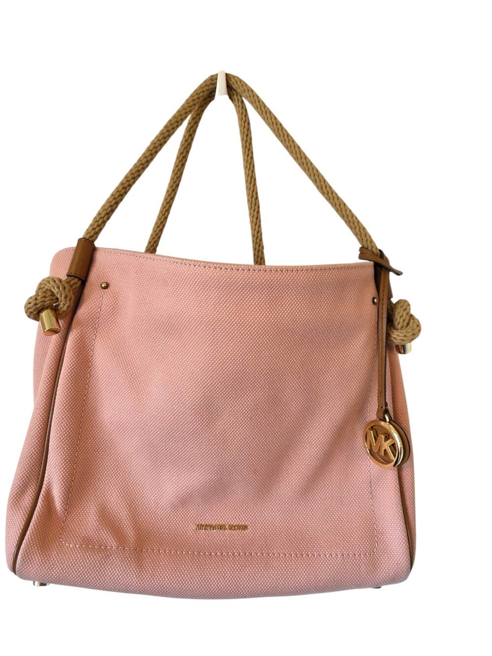 Michael Kors Isla Large Grab Bag Pink Canvas Tote Bag